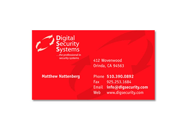 Digital Security Systems business card